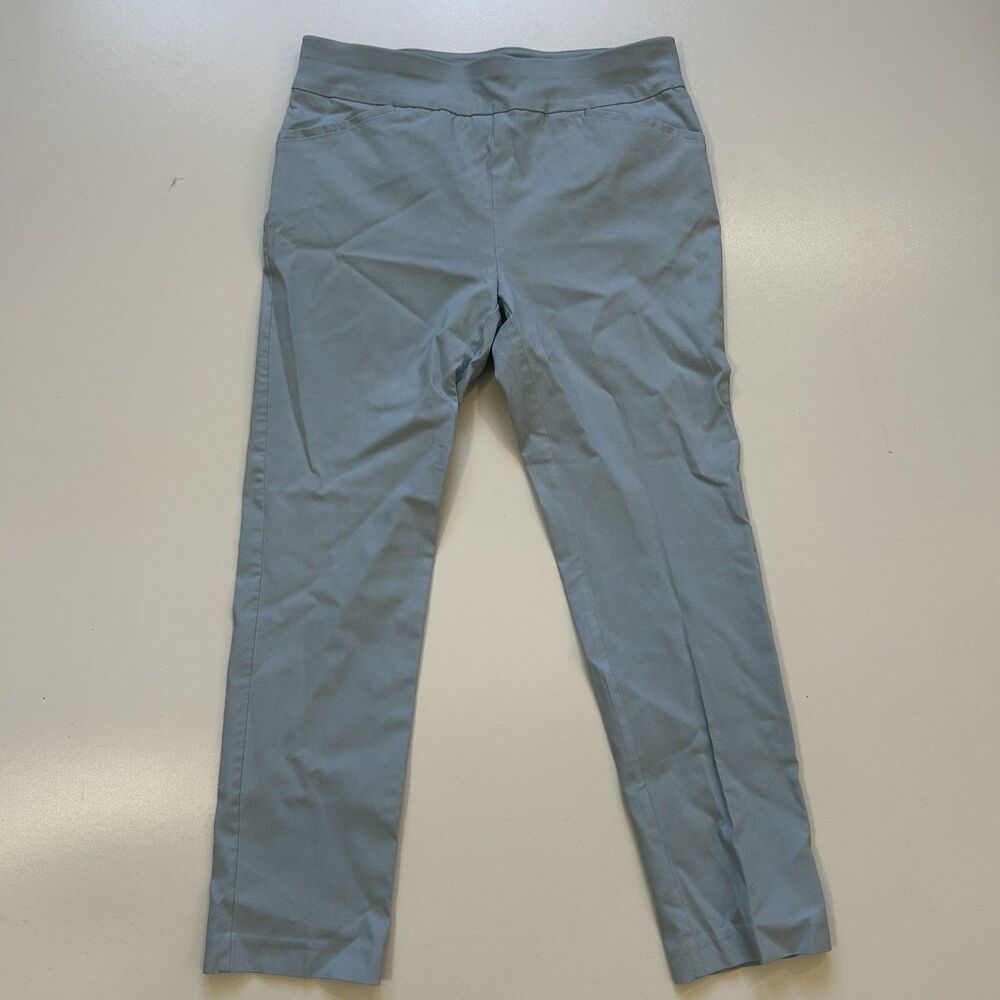 Chico’s Fabulously Slimming Perfect Stretch Blue Ankle Cropped Pants Size 1/8 M